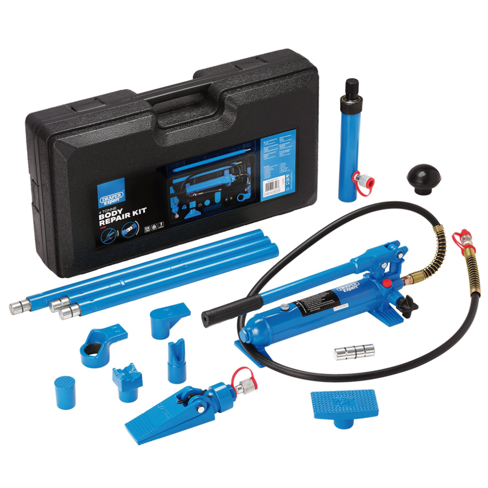 Draper BODY REPAIR KIT - 4 TONNE 13590 Hydraulic Body Repair Kit, 4 Tonne (15 Piece)