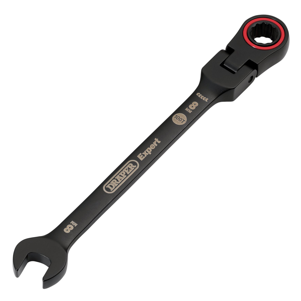 Draper Black Expert Hi-Torq Flexible Head Ratchet Combination Spanner - Image 8