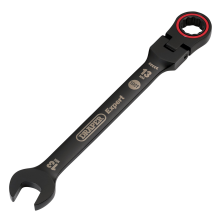 Draper 13MM FLEX HEAD RATCHET SPANNER 03919 HI-TORQÂ Metric Flexible Head Ratchet Combination Spanners, Black