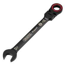 Draper 17MM FLEX HEAD RATCHET SPANNER 03924 HI-TORQÂ Metric Flexible Head Ratchet Combination Spanners, Black