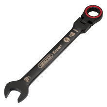 Draper 19MM FLEX HEAD RATCHET SPANNER 03926 HI-TORQÂ Metric Flexible Head Ratchet Combination Spanners, Black