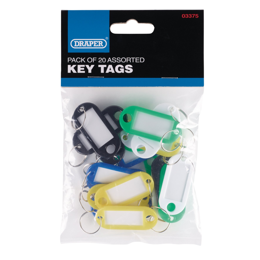 Draper 20 Key Tag Assortment 03375 Assorted Key Tags (Pack Of 20)