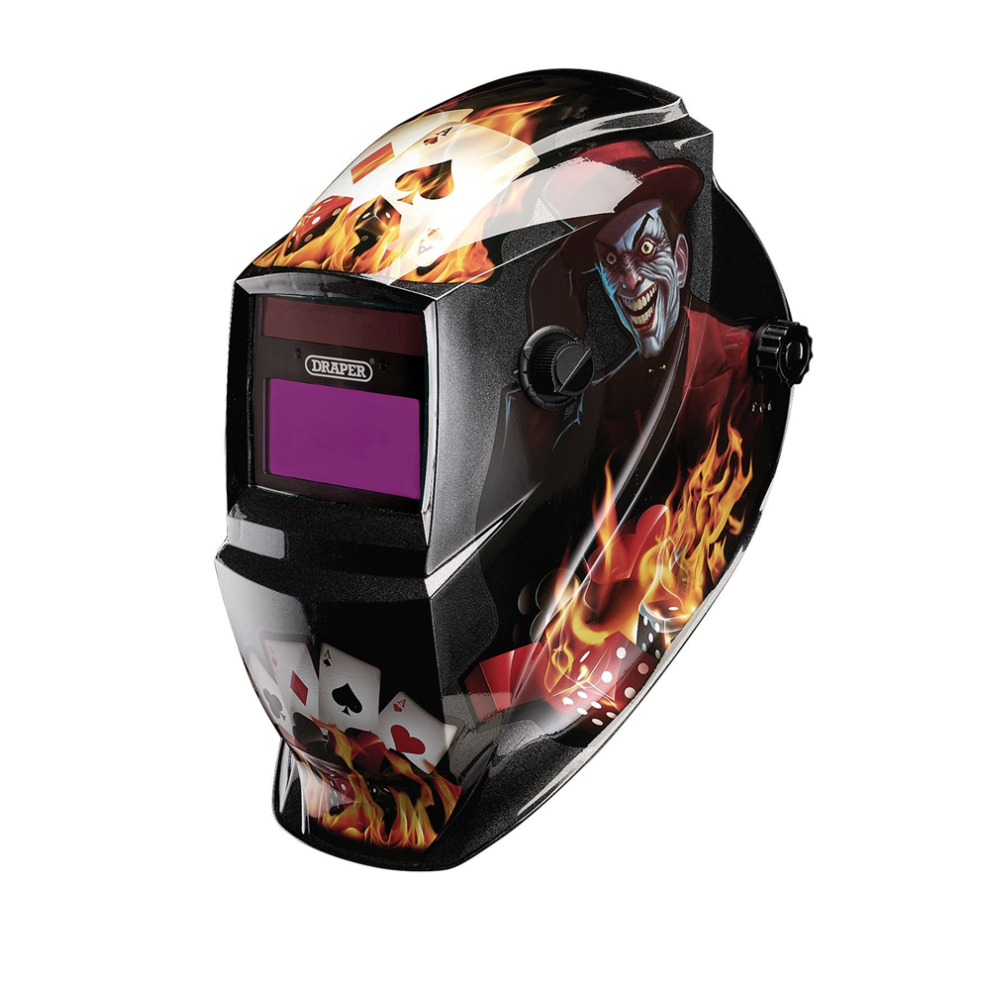 Draper Auto Varioshade Welding Helmet 02515 Auto-Darkening Welding Helmet, Playing Cards
