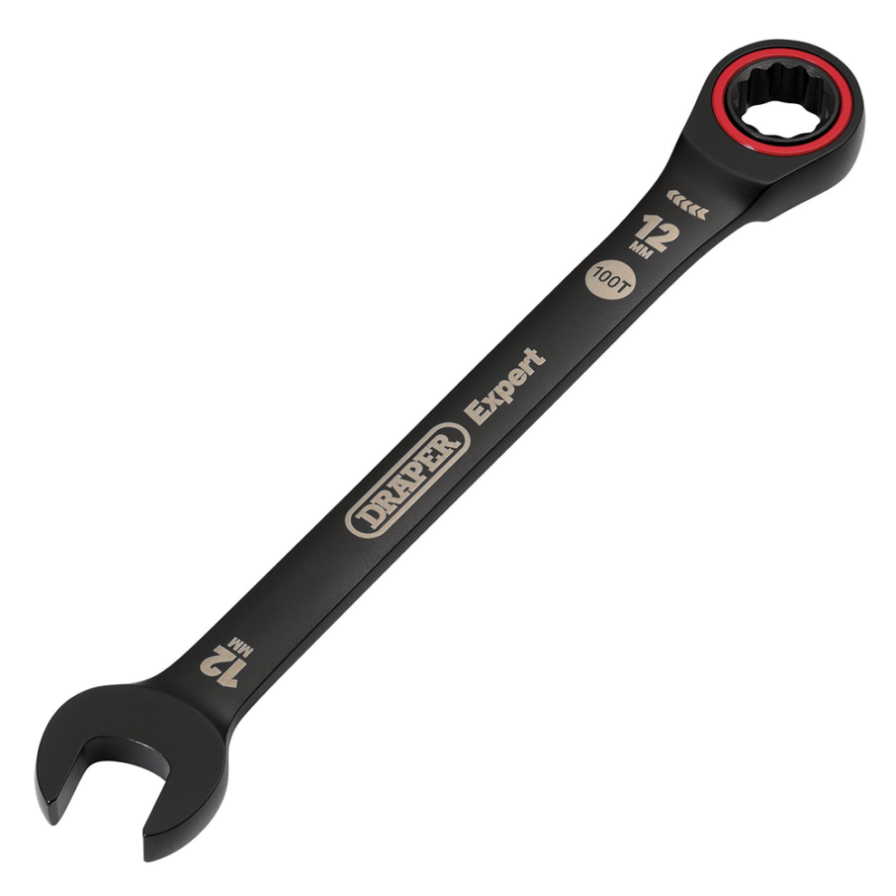 Draper Expert Hi-Torq Metric Ratchet Combi Spanner 12mm Black - 03883 - Image 8