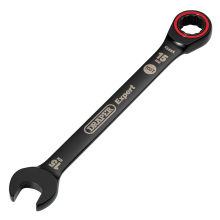 Draper 15.0MM RATCHETING SPANNER 03888 HI-TORQÂ Metric Ratchet Combination Spanners, Black