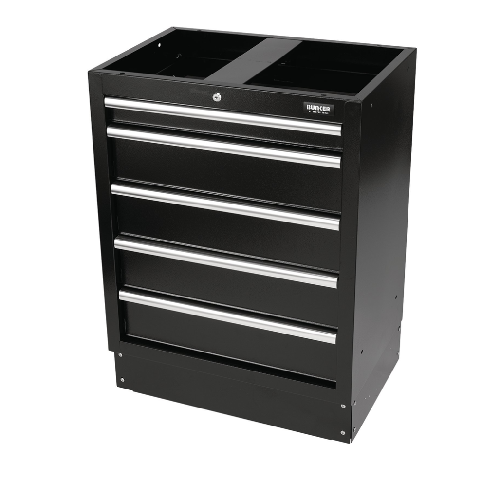 BUNKER 5 Drawer Base Unit - Steel - Black - Image 8