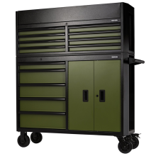 Draper 52" 8 DRW T/CHEST/5 DRW R/CAB 13 Drawer Combined Roller Cabinet and Tool Chest, 52", Green