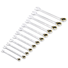 Draper 12PC REVERS.RATCHET SPAN. SET 03913 HI-TORQÂ Metric Reversible Ratchet Combination Spanner Set (12 Piece)