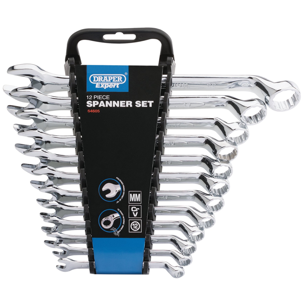 Draper COMB.SPANNER SET-12PC.METRIC 64605 Draper Expert HI-TORQÂ Metric Combination Spanner Set (12 Piece)