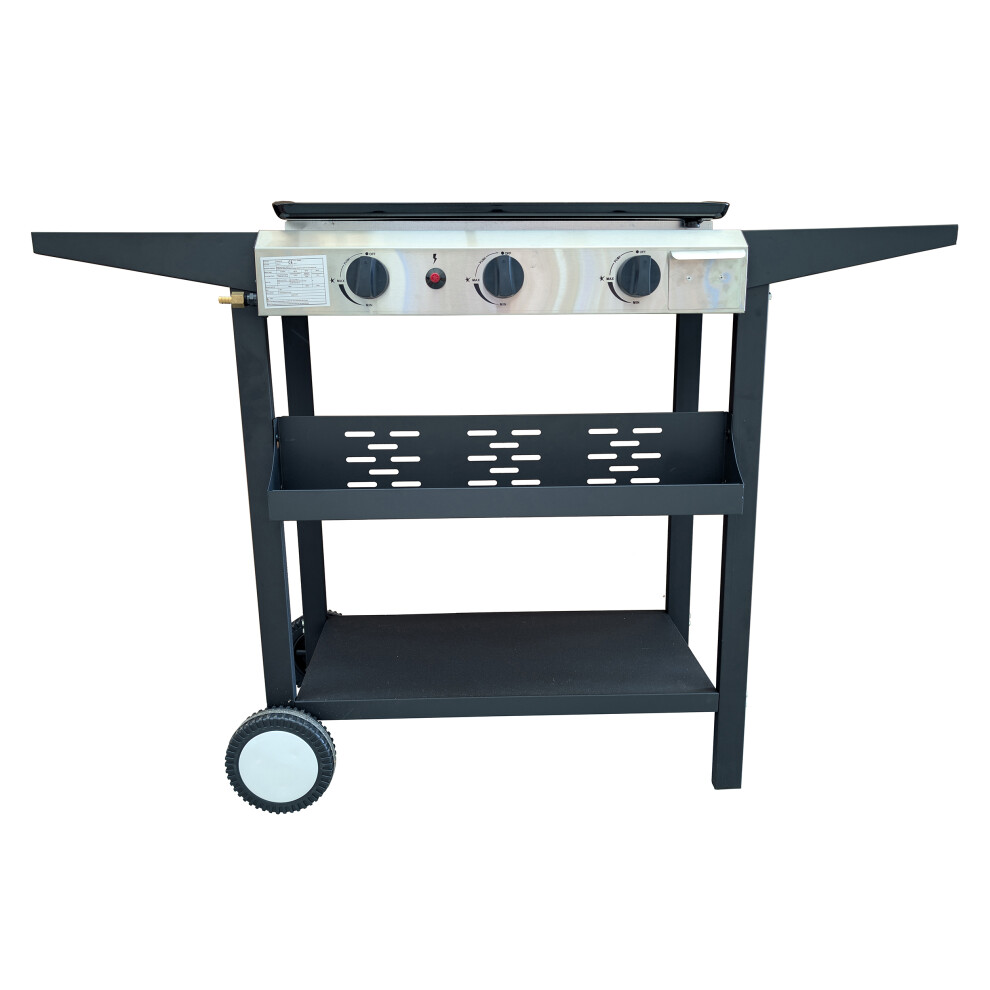 Stainless Steel 3 Burner Gas Stove with Stand Outdoor Camp Grill BBQ