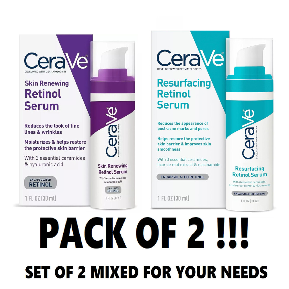 CeraVe Anti Aging Retinol Serum 30ML + RESURFACING RETINOL SERUM 30ML