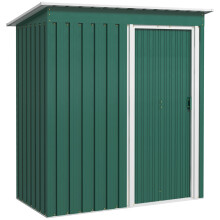 Outsunny 5 x 3ft Garden Storage Shed Sliding Door Sloped Roof Tool, Green