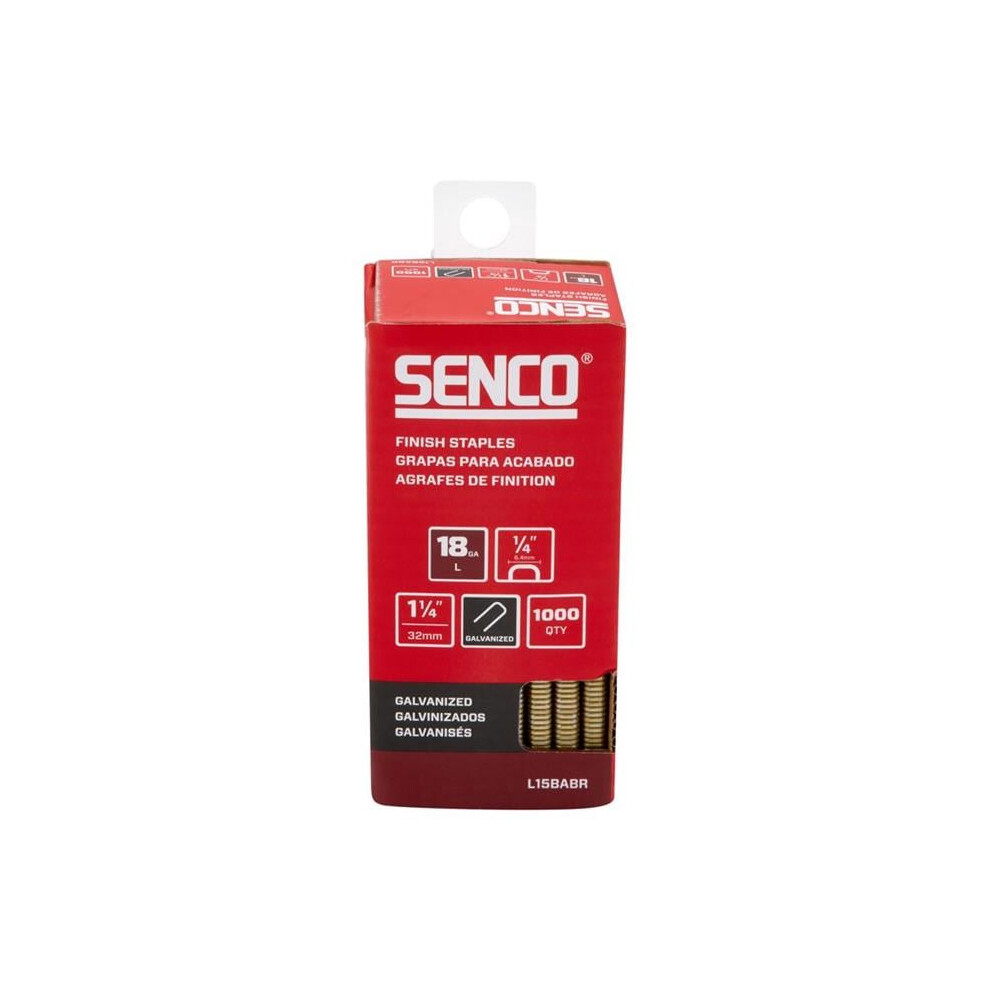 Senco 2037321 0.25 X 1.25 In. 18 Gauge Galvanized Finish Staples, Silver - Pack Of 1000 741474153433