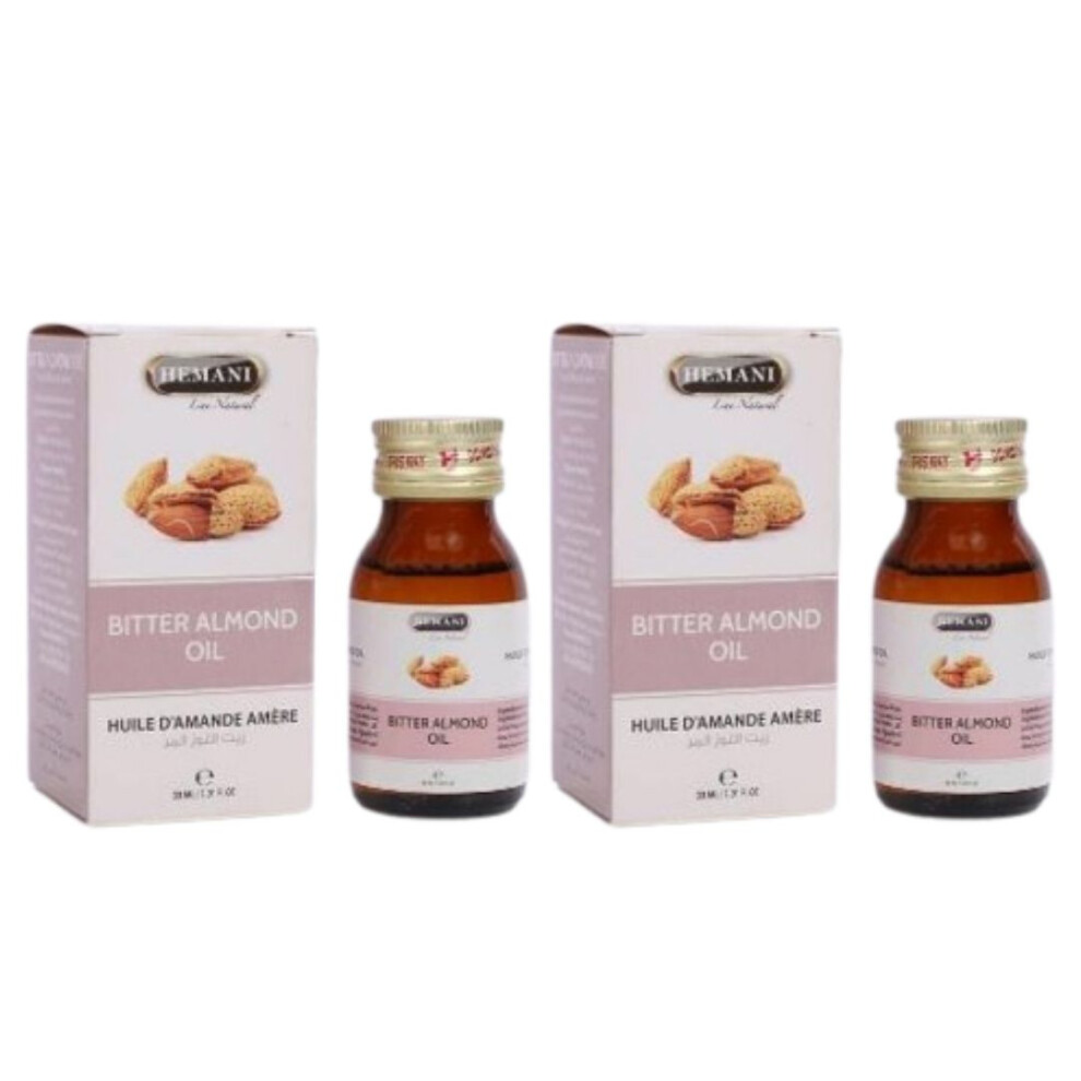Hemani Bitter Almond Herbal Oil 30ml Pack Of 2 |Smoothens & Softens Skin |Nourishes Dry & Irritated Skin |Multipurpose Massage Oil |Face & Body