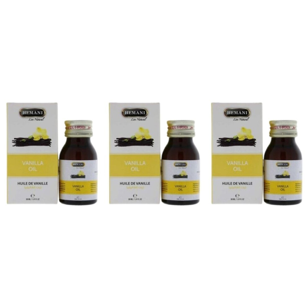 Hemani Vanilla Herbal Oil 30ml Pack Of 3 |Skin Care Fight Acne |Good for Hair (Makes Hair Silky & Smooth) |Essential Oil & Multipurpose Oil