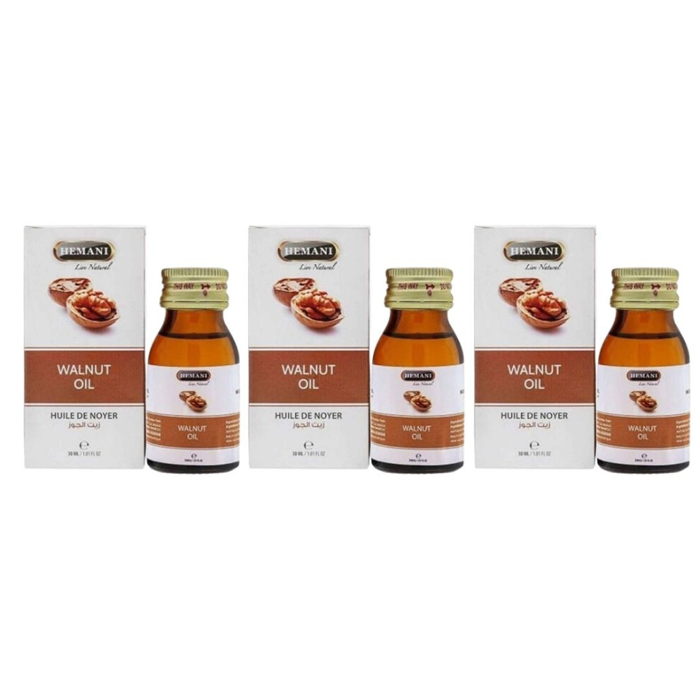 Hemani Walnut Herbal Oil 30ml Pack Of 3 |Lowering Cholesterol Level |Reducing Risk of Cancer |Coronary Heart Disese |Essential Oil & Multipurpose Oil
