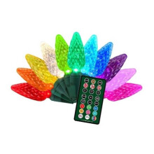 Celebrations 9097091 25 Count Platinum LED C9 RGBW String Christmas Lights