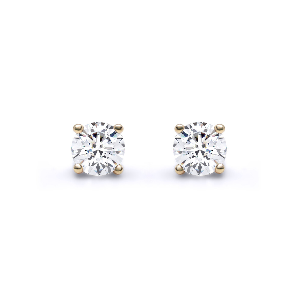 18ct Gold  0.5ct Diamond Solitaire Stud Earrings - 18E001-050