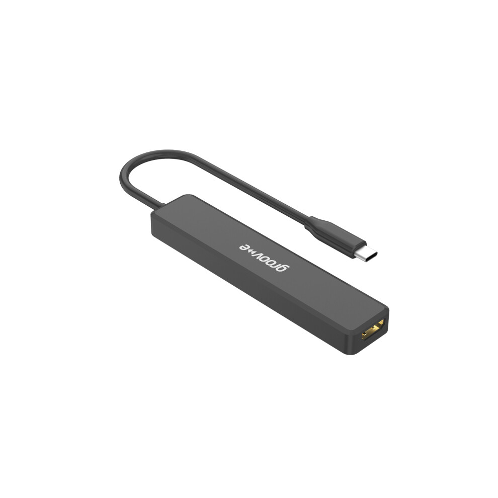 Groov-E Gvpc10bk Usb-C Multiport Hub - 5 Ports: Hdmi 4K, Pd 100W, Usb-C, Usb-A X3 - Plug & Play, Compact 5060108298056