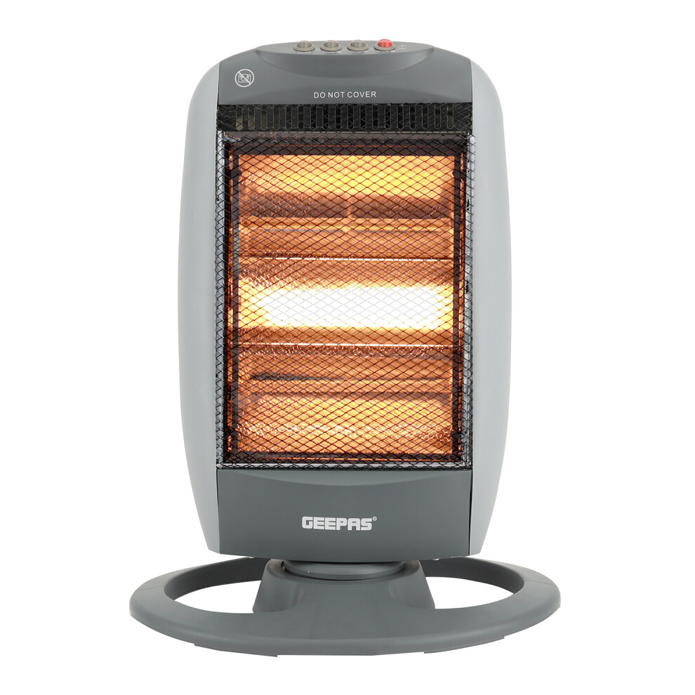 Geepas 1200W Halogen Heater Portable Instant Heating 3 Heat Settings