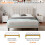(Beige ) 4ft6 Upholstered Velvet Bed Frame with Mute Foam 4