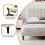 (Beige ) 4ft6 Upholstered Velvet Bed Frame with Mute Foam 6