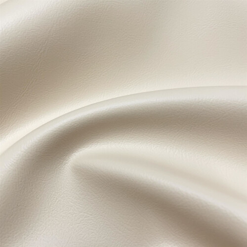 Fire-Resistant Faux Leather Vinyl Upholstery Fabric - Ivory 2
