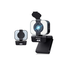 Webcam 4K avec trépied et éclairage de diffusion