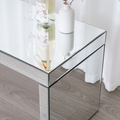 Comfy Living Mirrored Glass Rectangular Coffee Table 2