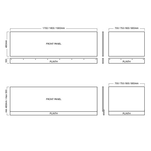 1800mm Waterproof Shaker Style Bath Panel 2