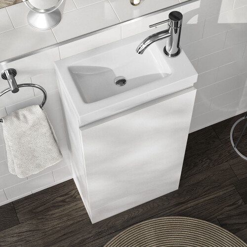 Waterproof 400mm White Vanity Unit with Basin 1