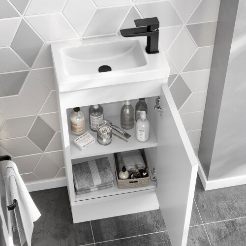 Waterproof 400mm White Vanity Unit with Basin 2