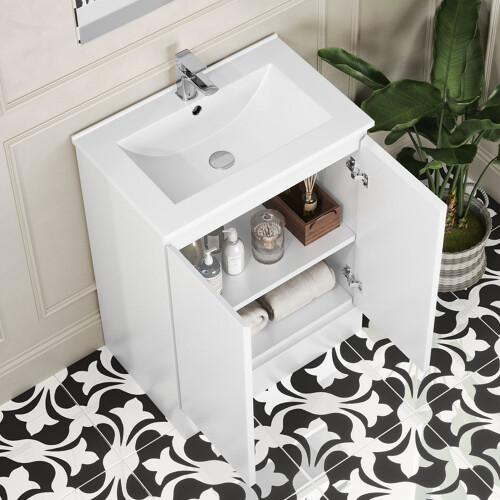 Waterproof 500mm White Vanity Unit with Basin 1