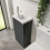 Waterproof 400mm Matt Grey Vanity Unit with Basin 1