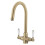 Two Lever Traditional Sink Mixer - Antique Brass 1