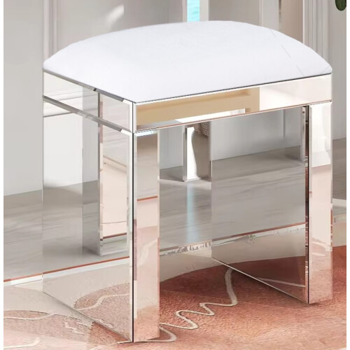 Comfy Living (Stool Only) Mirrored Dressing Table Stool Mirror- Available Individually Or As Set