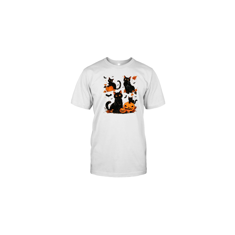 (M) Black Cat Pumpkin Fall Halloween Black Cat Vintage Halloween T-Shirt