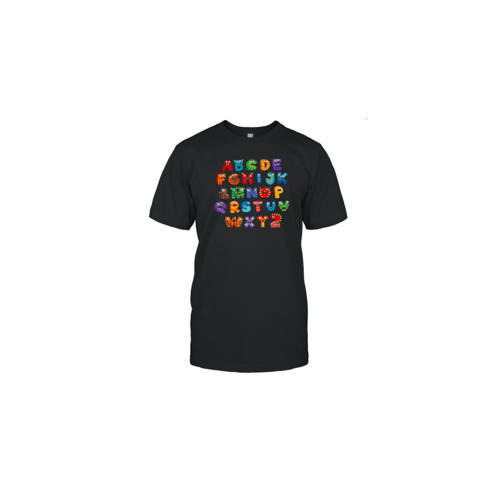 (S) Cute Halloween Monster Alphabet School Tote Bag T-Shirt