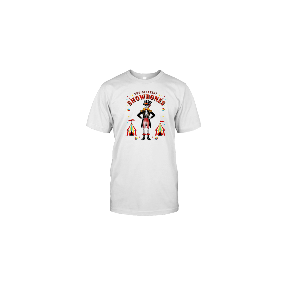 (L) The Greatest Showbones Circus Skeleton Halloween T-Shirt