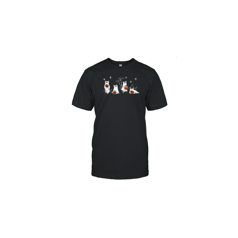 (S) Halloween Cat , Ghost Black Cat Spooky Season T-Shirt