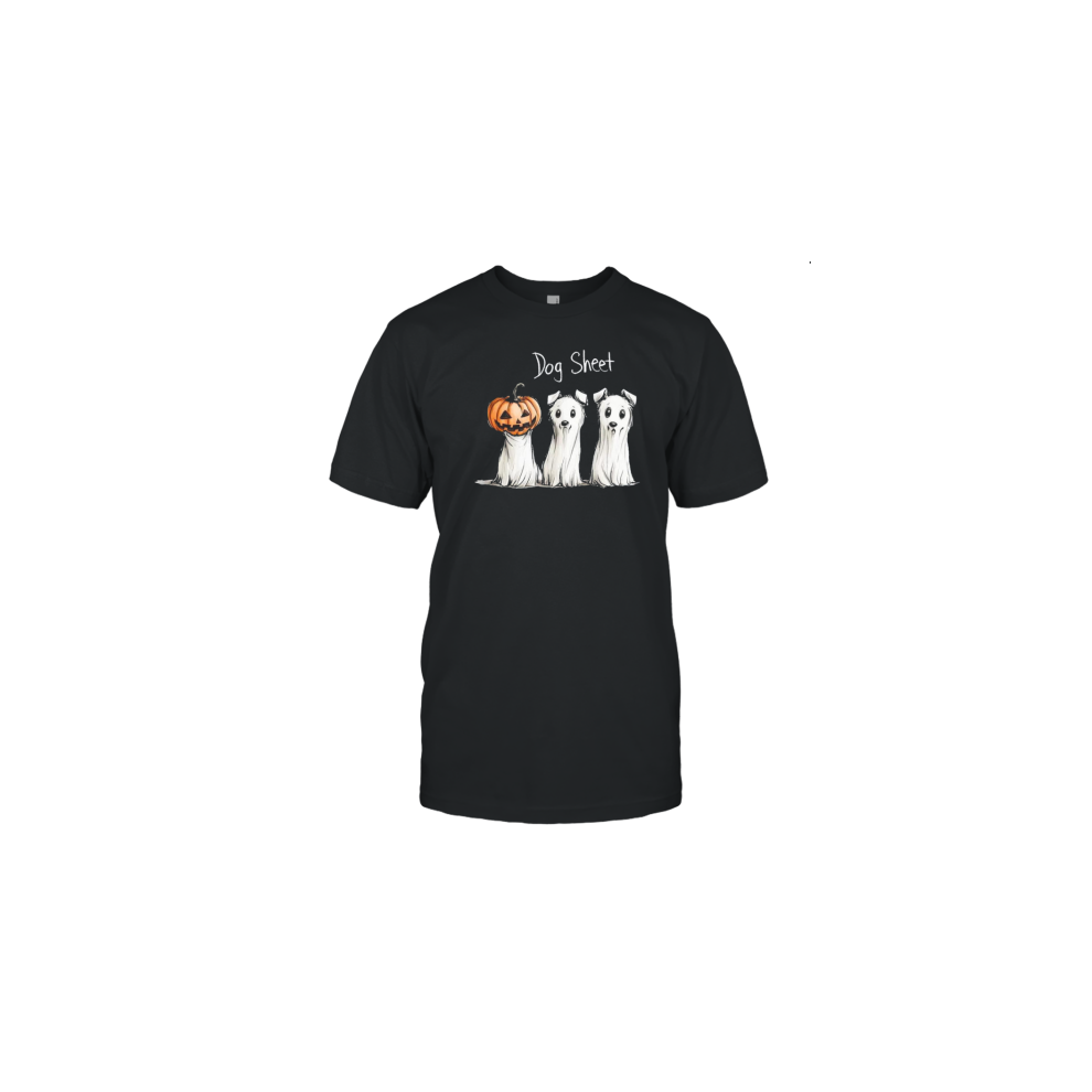 (XL) Three Dog Sheet Funny Halloween , Halloween Ghost Dog T-Shirt