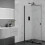 1600mm Sliding Wetroom Panel Black - 8mm 1