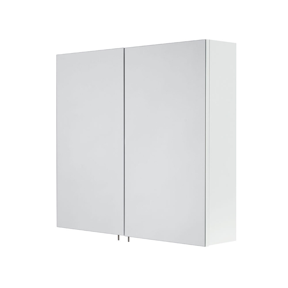 Double Mirror Cabinet Stainless Steel White