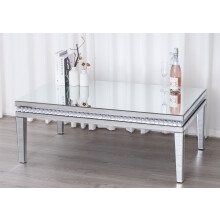 Mirrored Coffee Table with Crystal Detail