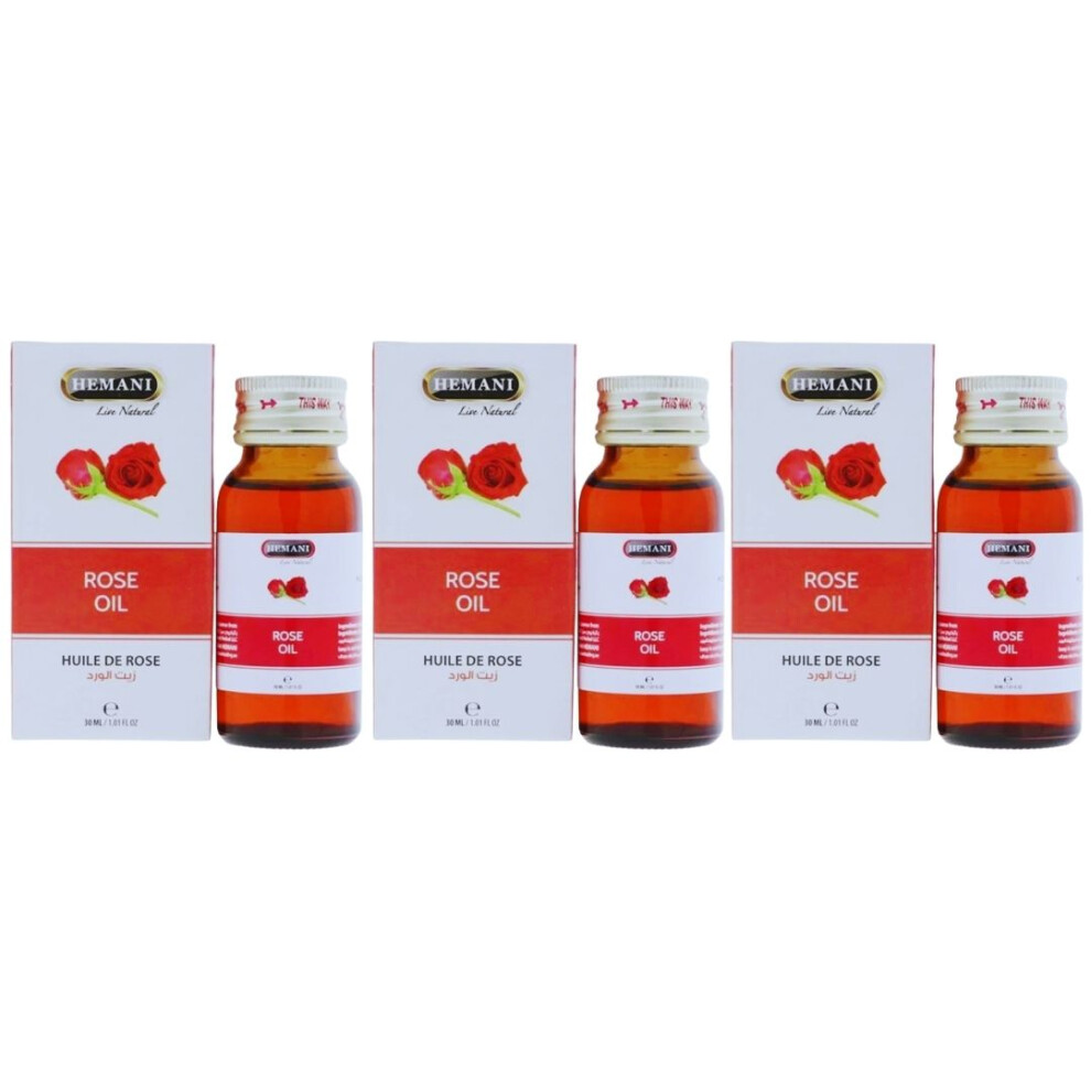 Hemani Rose Herbal Oil 30ml Pack Of 3 |Fighting Depression |Boosting Confidence |Treating Wounds |Reduce marks Acne & Pox Fade Away |Multipurpose Oil