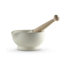 Milton Brook Mortar and Pestle, Vitrified Porcelain, Size 4, 17cm Diameter, White MB947006