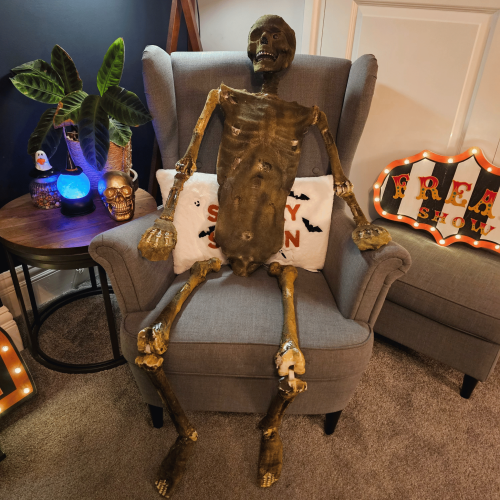 Samuel Alexander 5ft Full Body Halloween Mummified Skeleton with Posable Joints