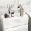 kleankin High Gloss Bathroom Floor Cabinet Storage Cupboard with Drawer 6