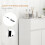 kleankin High Gloss Bathroom Floor Cabinet Storage Cupboard with Drawer 5