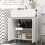 kleankin High Gloss Bathroom Floor Cabinet Storage Cupboard with Drawer 4